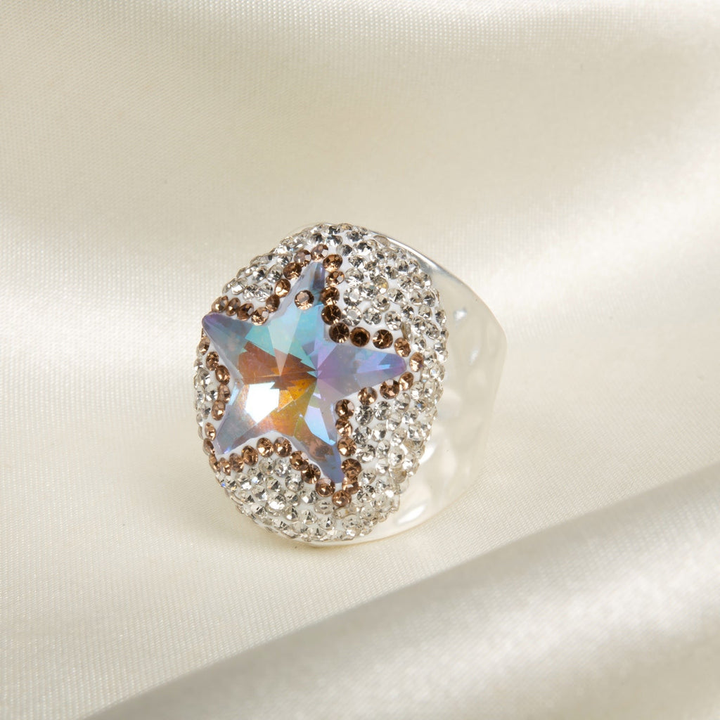 Glass Pavé Cocktail Ring R2737