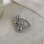18K Gold-Plated Irregular Shape Circle Ring R2751 - Silver