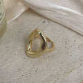 18K Gold-Plated Irregular Circle Copper Ring R2753 - alternate view