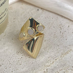 18K Gold-Plated Irregular Cubic Zirconia Ring R2755 - Gold