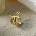 18K Gold-Plated Irregular Starfish Ring R2758 - Gold