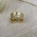 18K Gold-Plated Wide-Face Copper Ring R2760