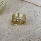 18K Gold-Plated Wide-Face Copper Ring R2760