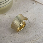 18K Gold-Plated Wide-Face Copper Ring R2760 - alternate view