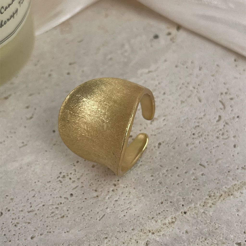 18K Gold-Plated Wide-Face Ring R2761