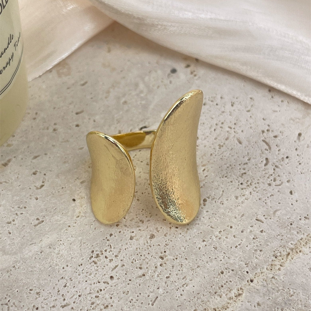 18K Gold-Plated Wide Copper Ring R2762 - alternate view