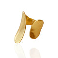 18K Gold-Plated Wide Copper Ring R2762 - Gold