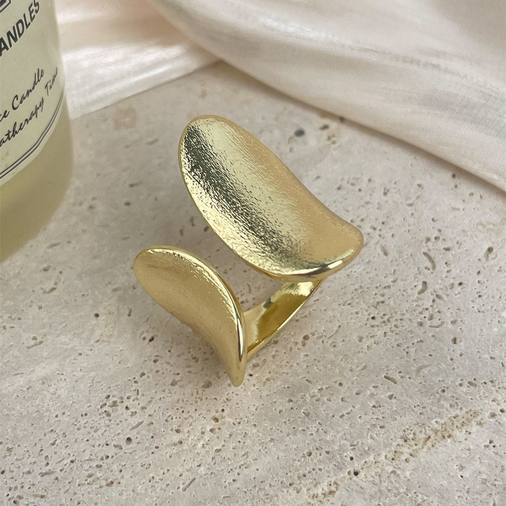 18K Gold-Plated Wide Copper Ring R2762