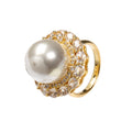 18K Gold Plated Round Cubic Zirconia Ring R2766