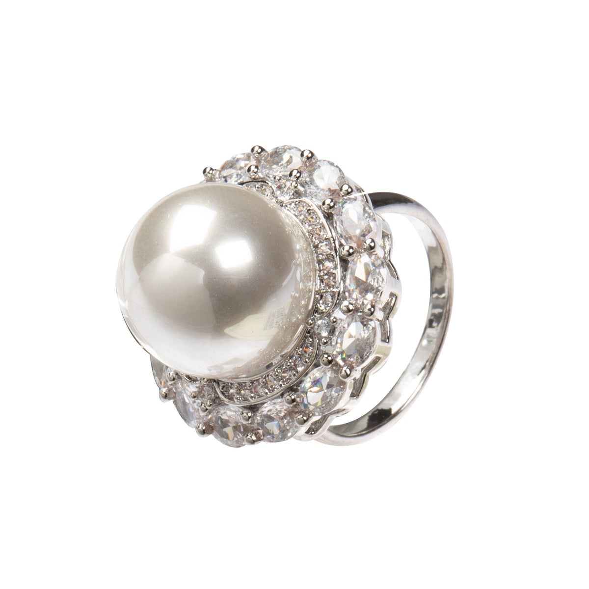 18K Gold Plated Round Cubic Zirconia Ring R2766