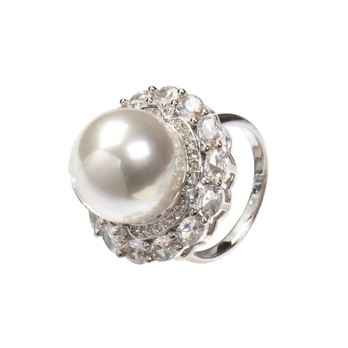 18K Gold Plated Round Cubic Zirconia Ring R2766