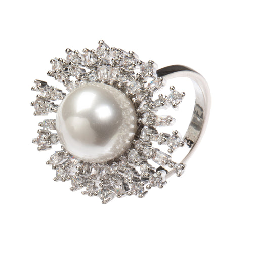 18K Gold Plated Sunflower Cubic Zirconia Ring R2768