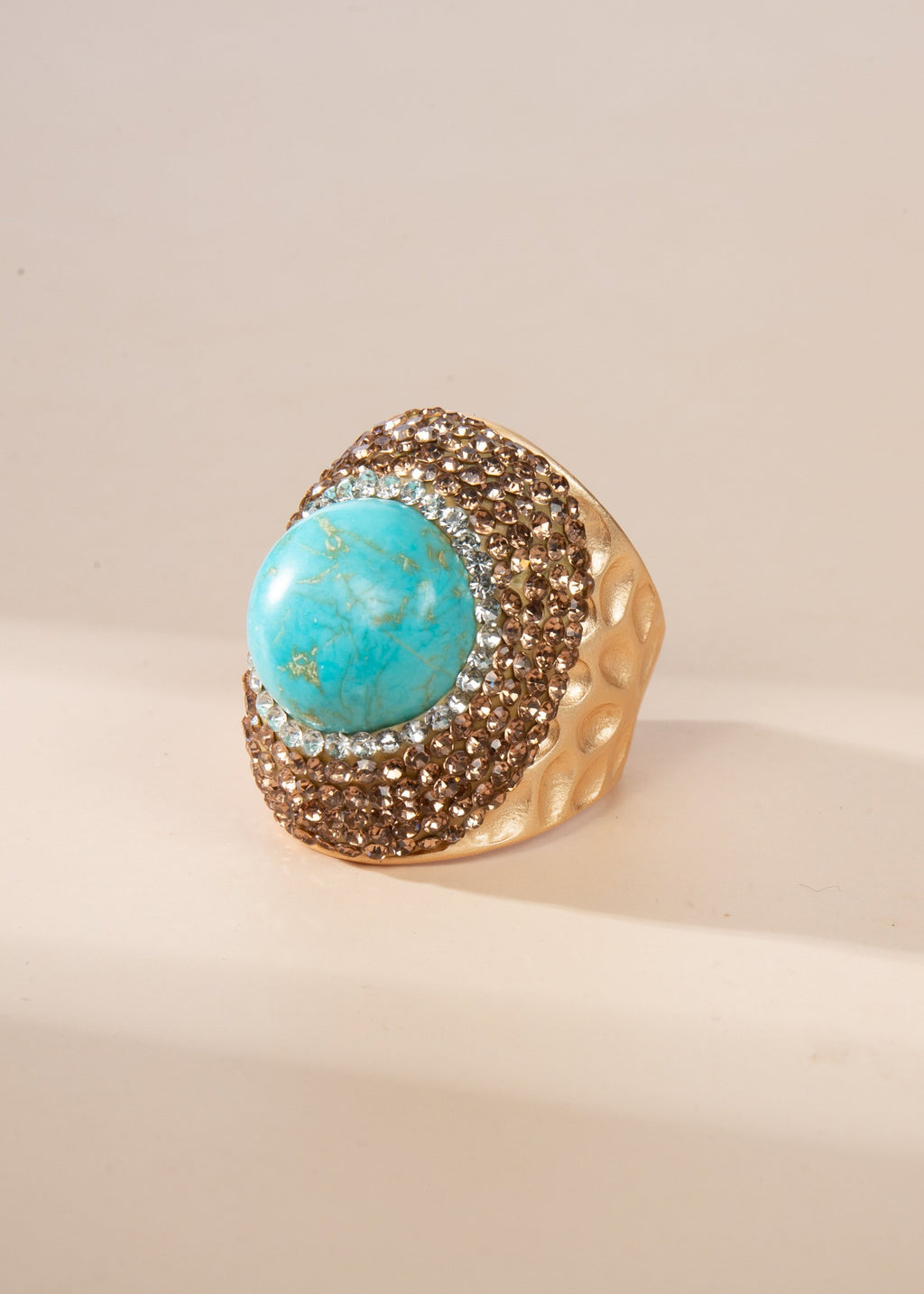 Composed Turquoise Pavé Cocktail Ring R2786