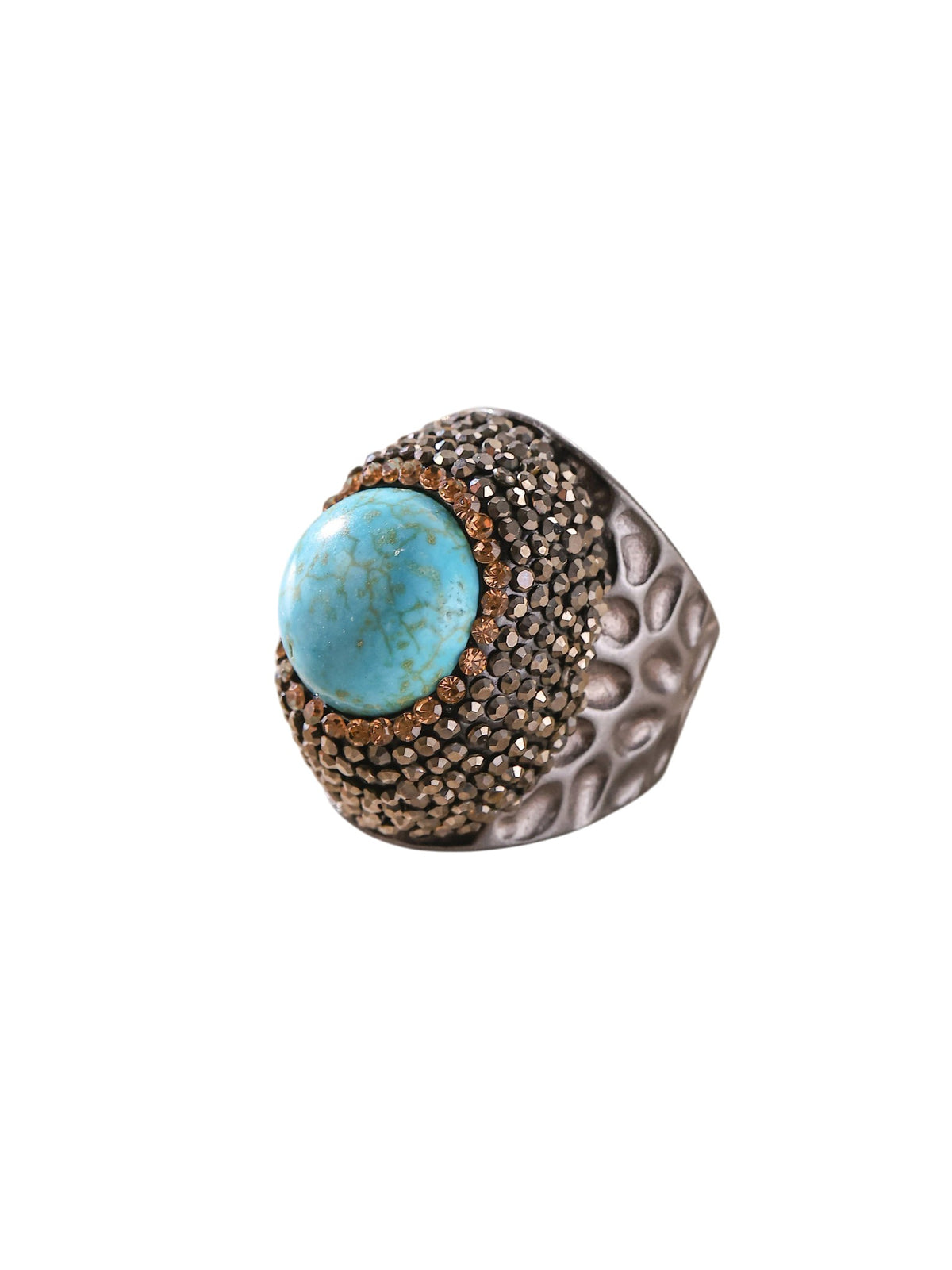 Composed Turquoise Pavé Cocktail Ring R2786 - view 4
