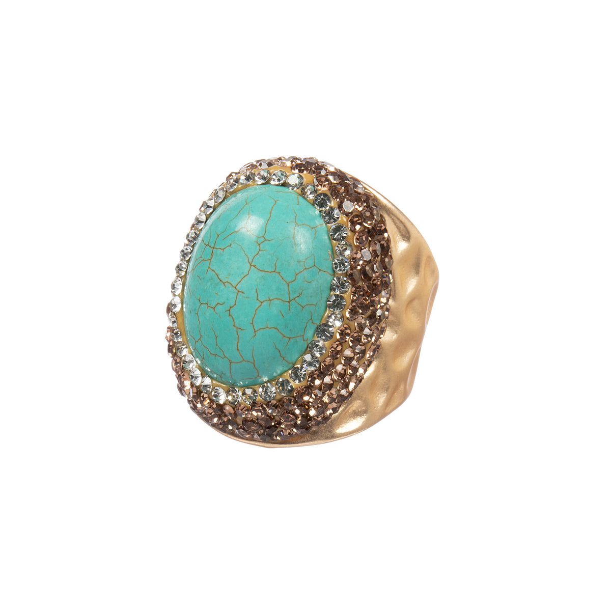Turquoise Pavé Cocktail Ring R2787 - view 2