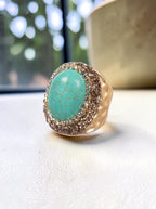 Turquoise Pavé Cocktail Ring R2787