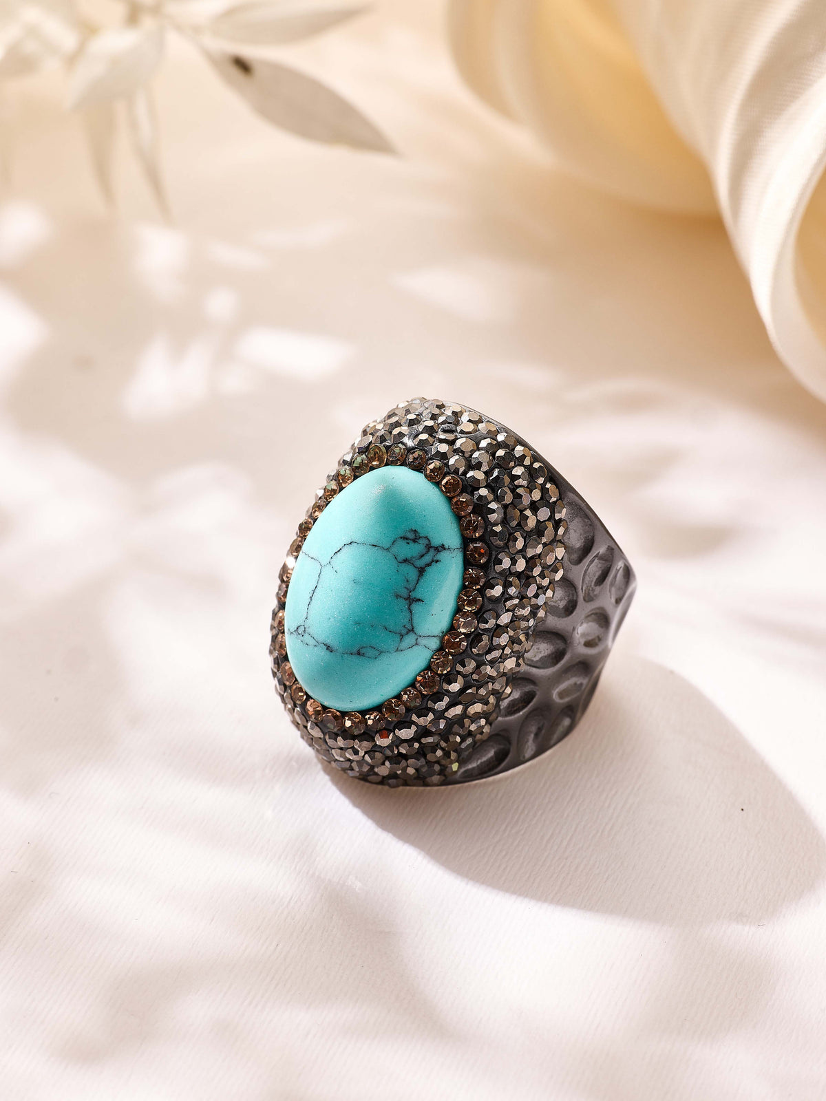 Turquoise Pavé Cocktail Ring R2787