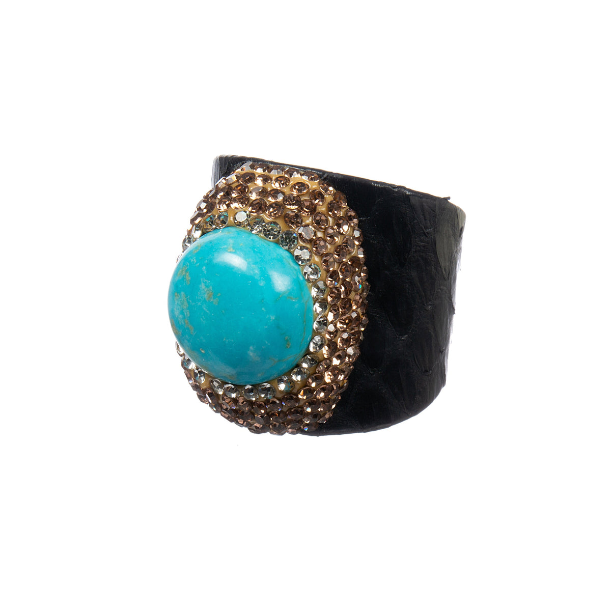 Turquoise Pavé Cocktail Ring R2791 - view 2