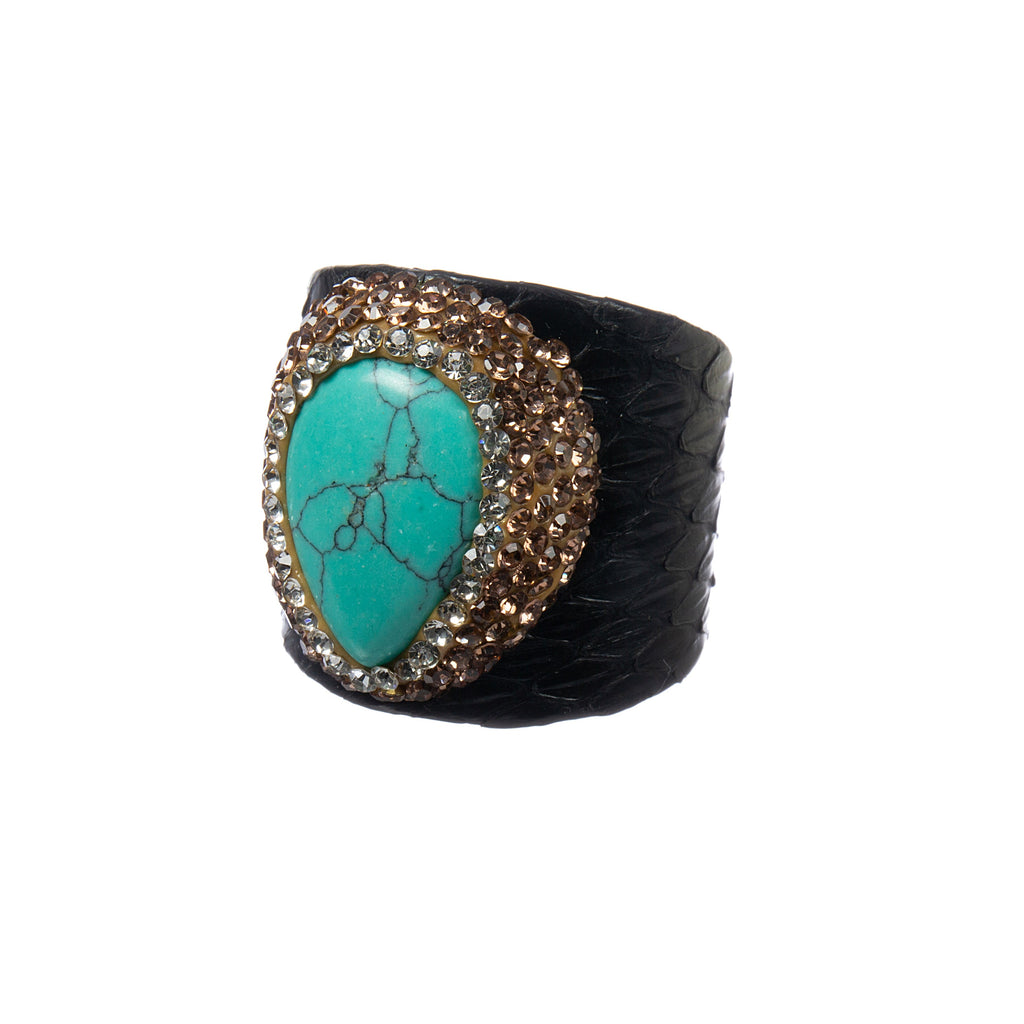 Turquoise Pavé Cocktail Ring R2793 - view 2