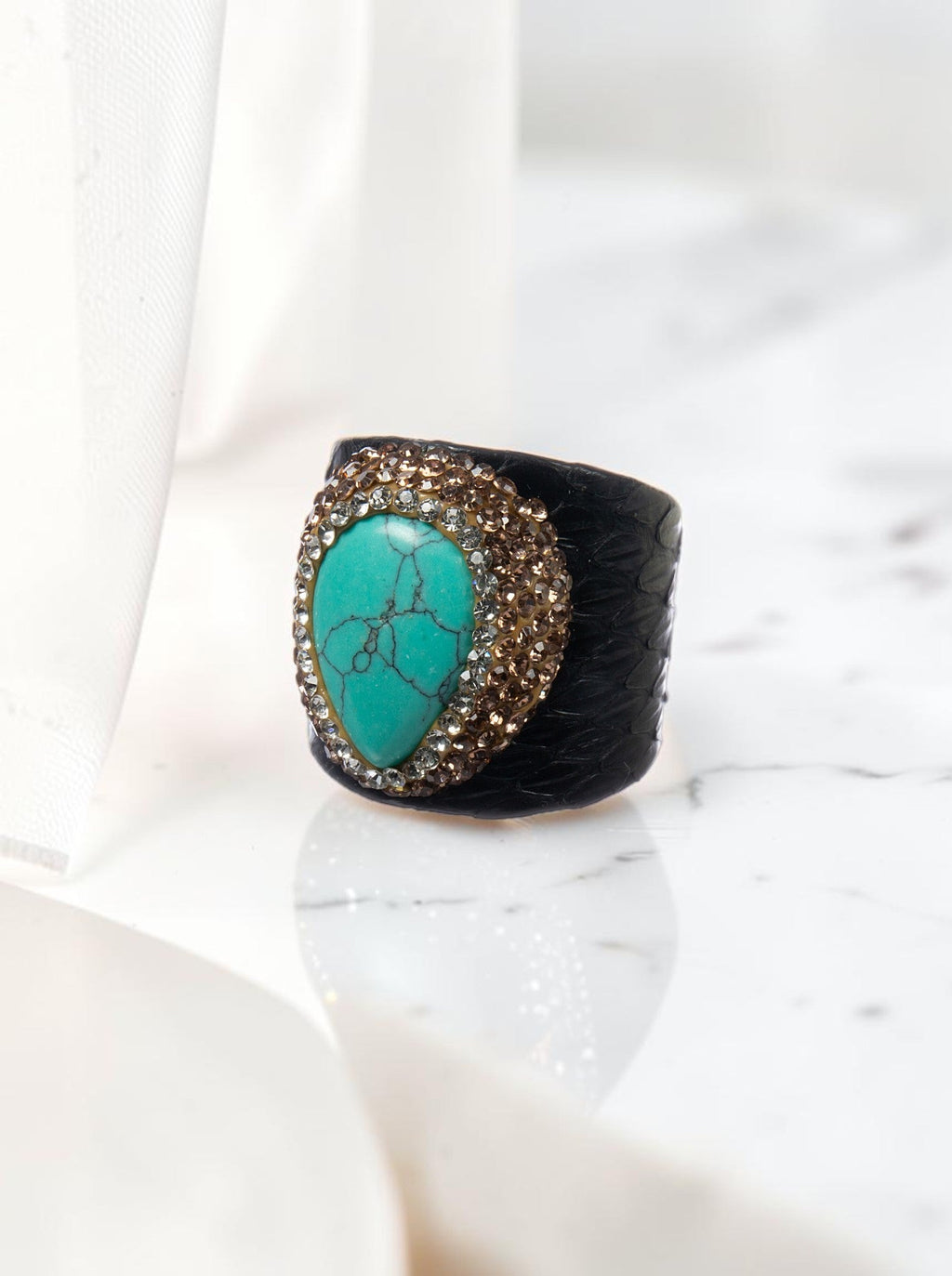 Turquoise Pavé Cocktail Ring R2793