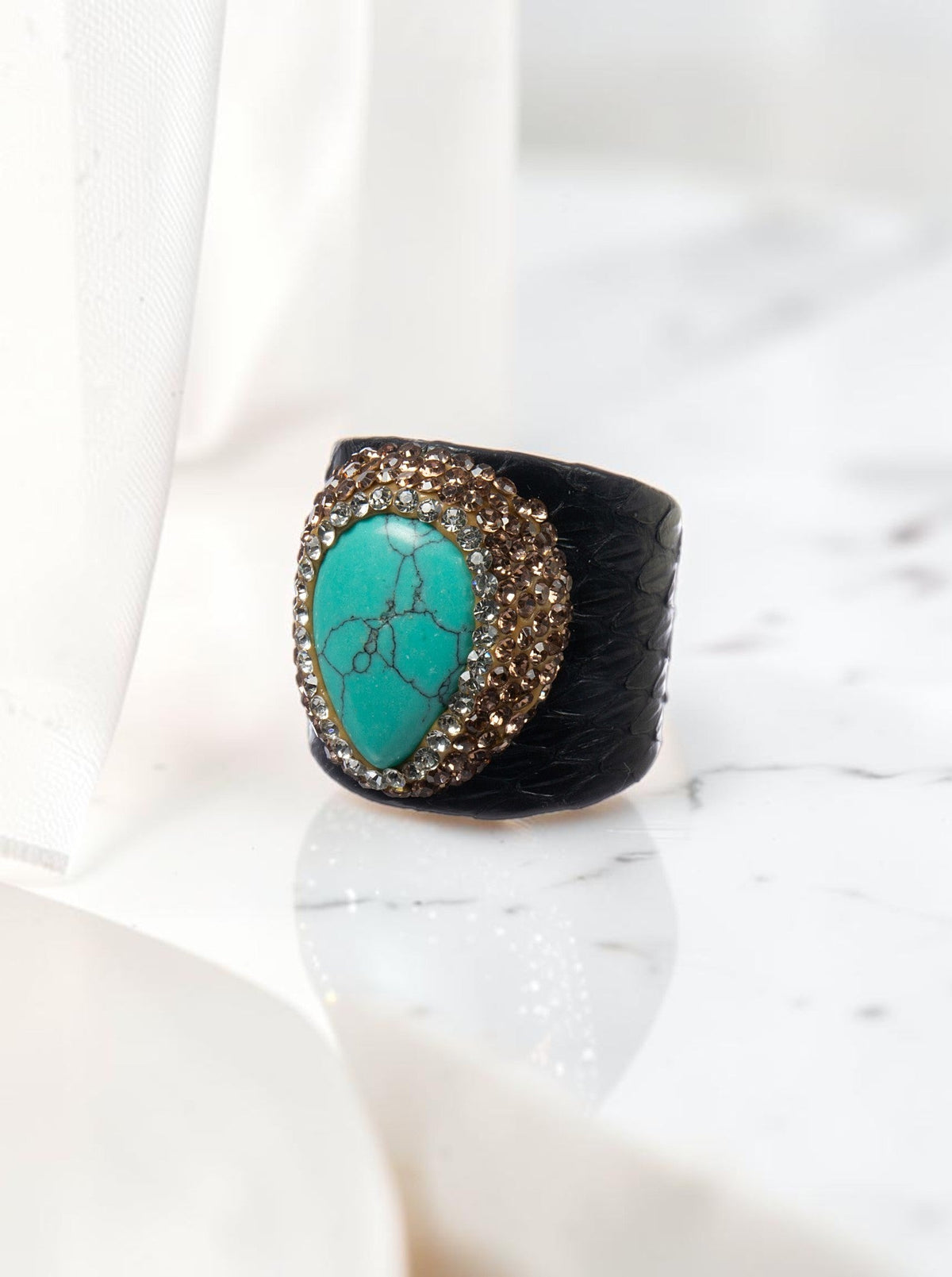Turquoise Pavé Cocktail Ring R2793