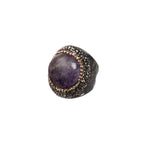 Amethyst Rhinestone Pavé Cocktail Ring R2799 - view 2