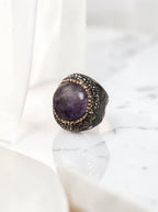 Amethyst Rhinestone Pavé Cocktail Ring R2799