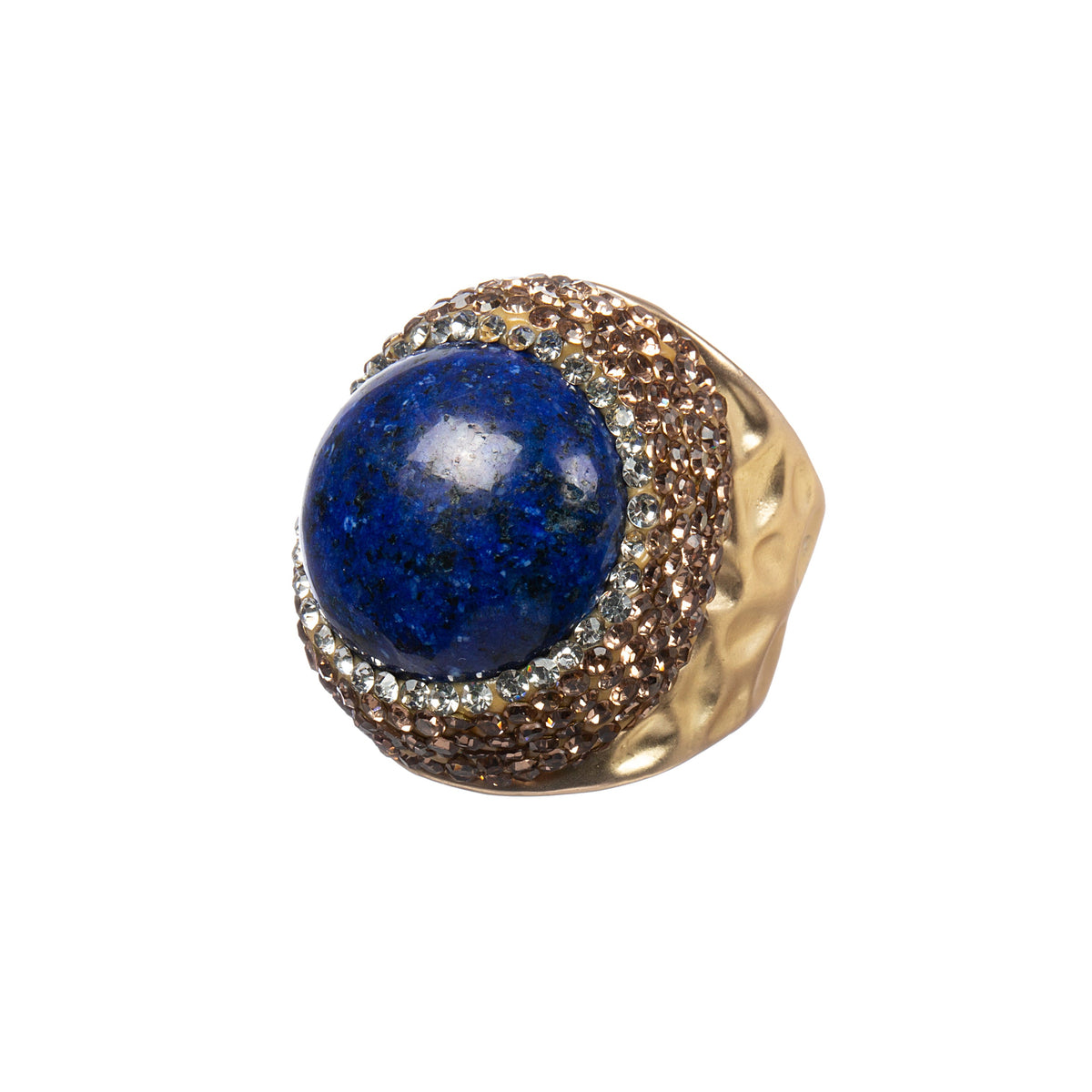 Colored Lapis Pavé Cocktail Ring R2808 - view 2