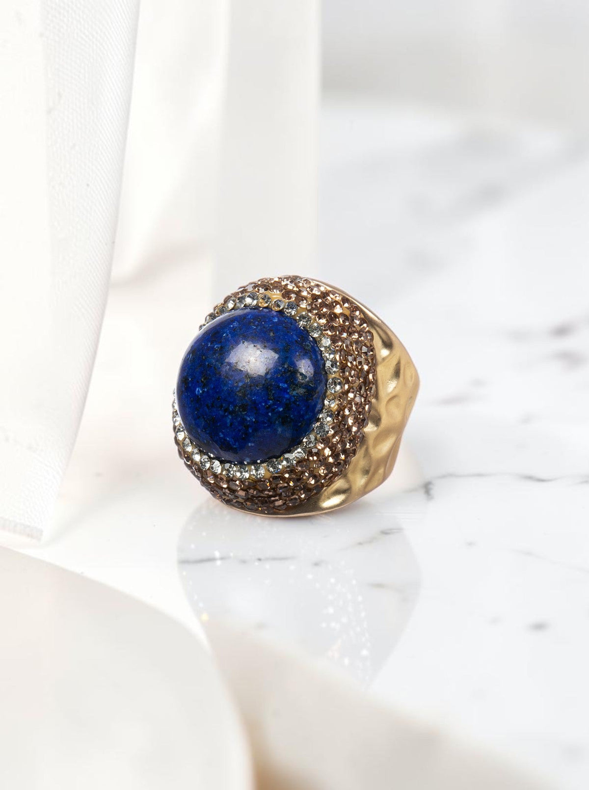 Colored Lapis Pavé Cocktail Ring R2808