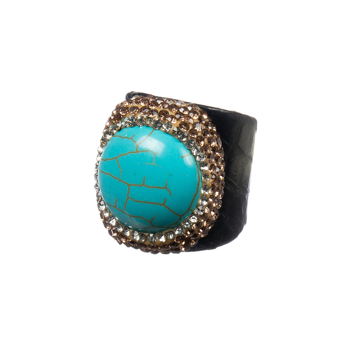Composed Turquoise Pavé Cocktail Ring R2813 - view 2
