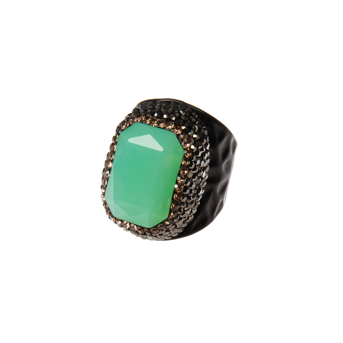 Rectangular Crystal Pavé Cocktail Ring R2814