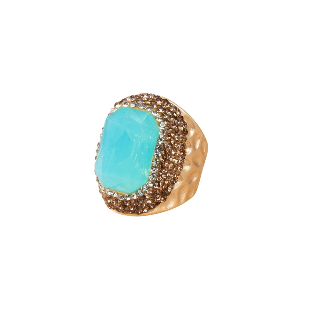Rectangular Crystal Pavé Cocktail Ring R2814