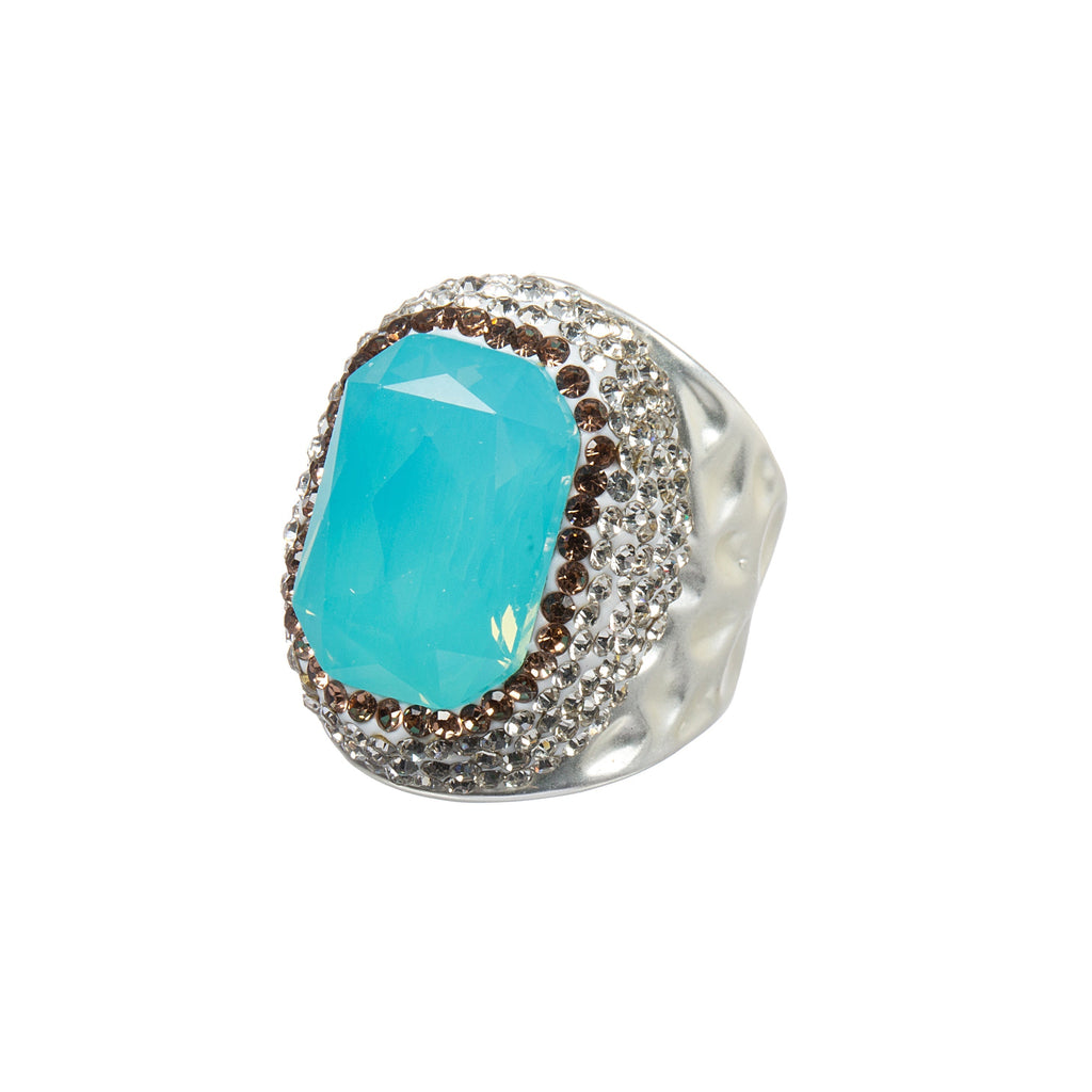 Rectangular Crystal Pavé Cocktail Ring R2814