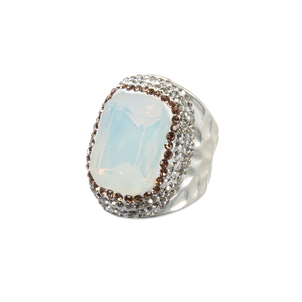 Rectangular Crystal Pavé Cocktail Ring R2814