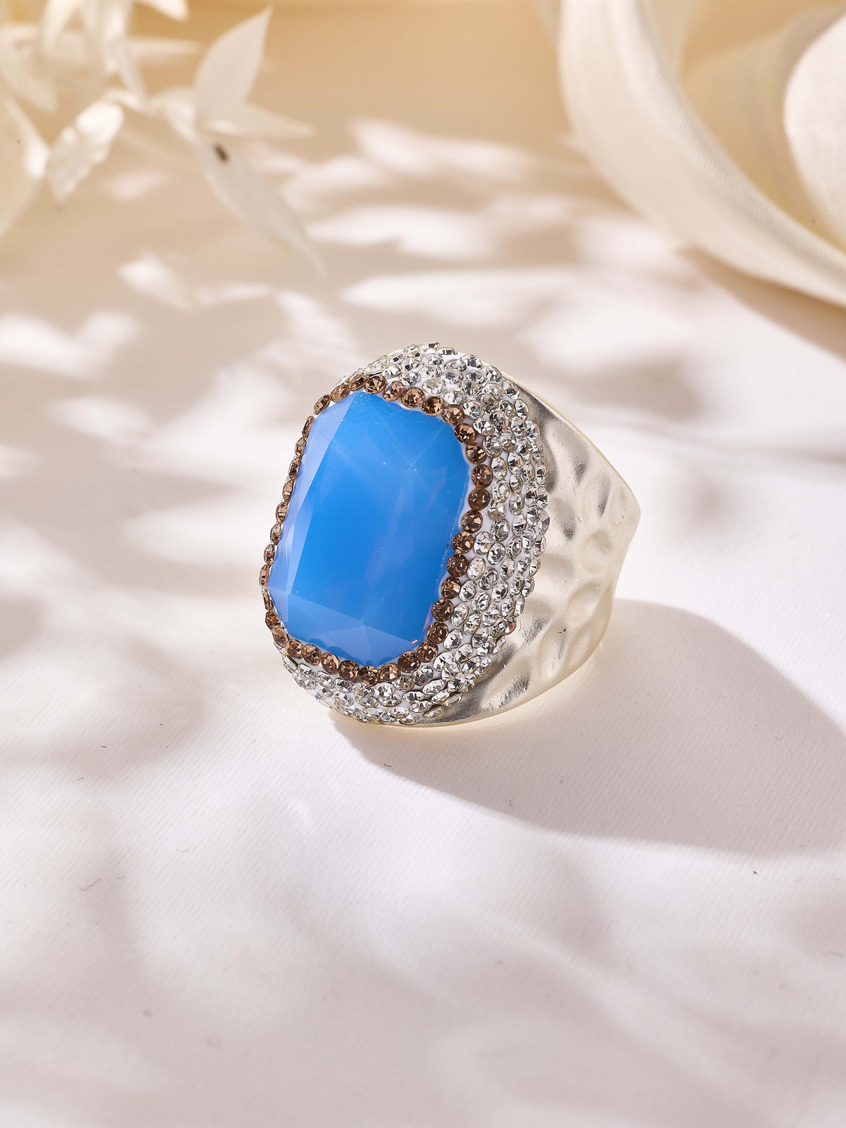 Rectangular Crystal Pavé Cocktail Ring R2814