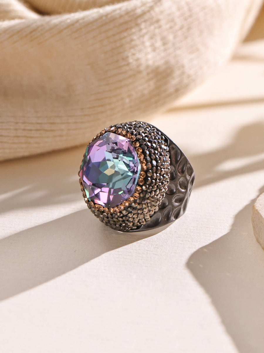 Round Crystal Pavé Cocktail Ring R2818