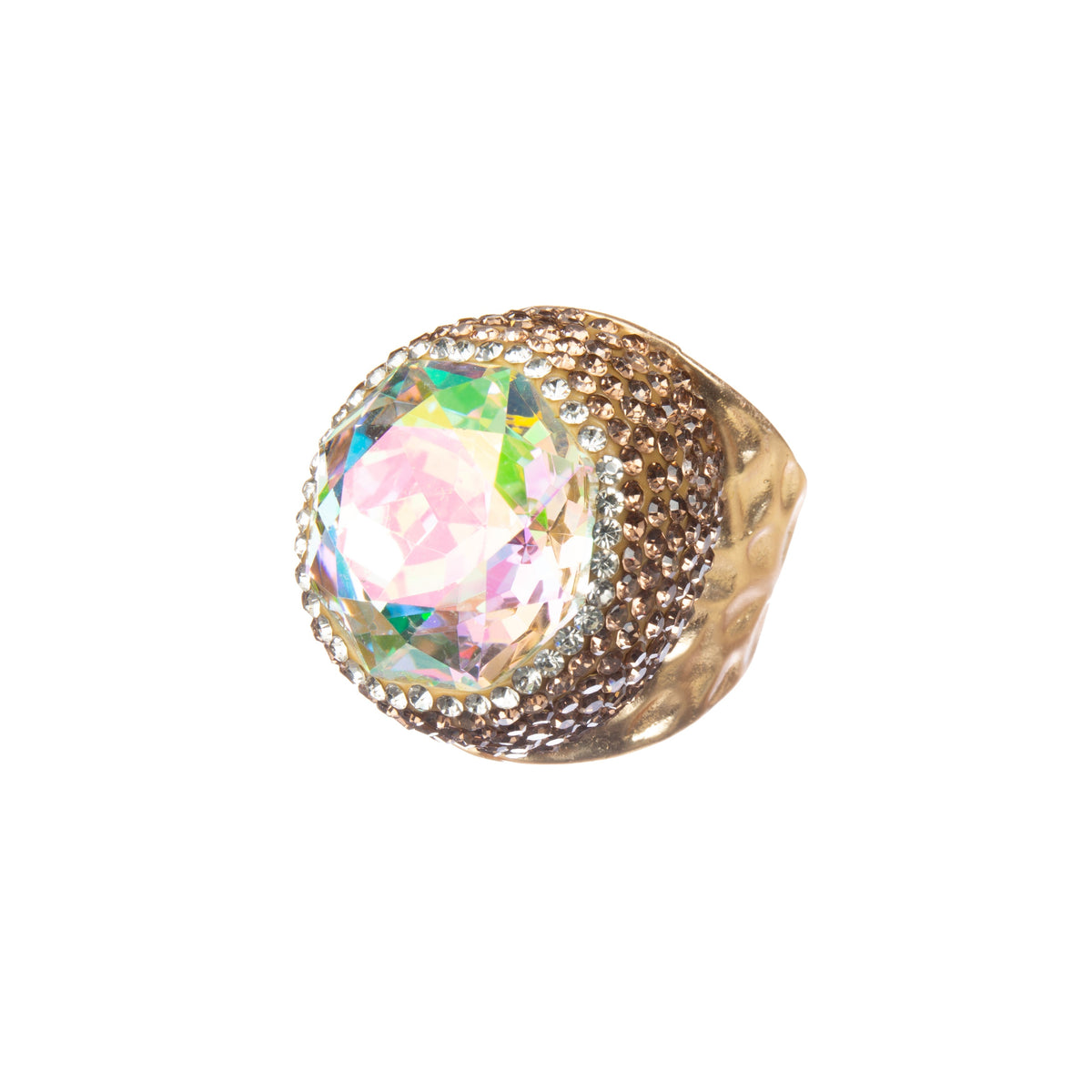 Round Crystal Pavé Cocktail Ring R2818