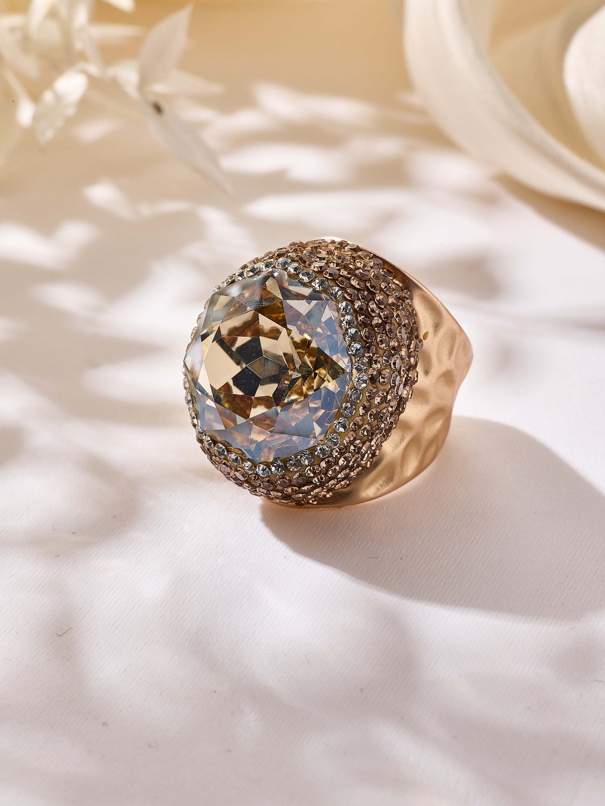 Round Crystal Pavé Cocktail Ring R2818