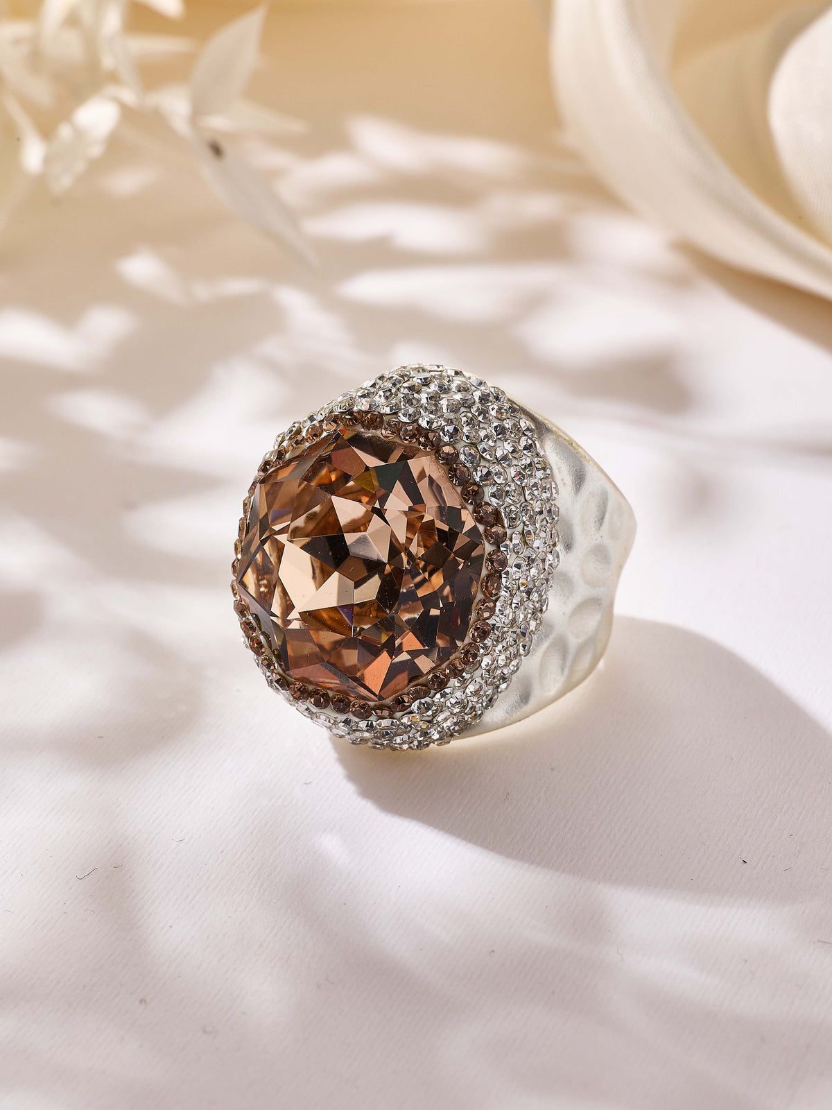 Round Crystal Pavé Cocktail Ring R2818