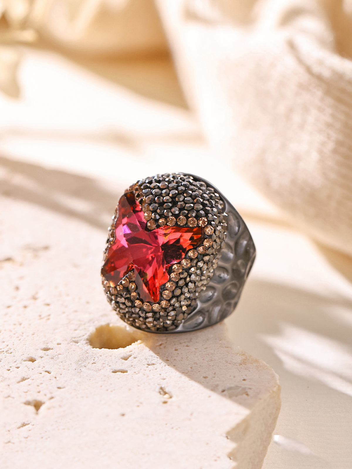 Crystal Butterfly Pavé Cocktail Ring R2824