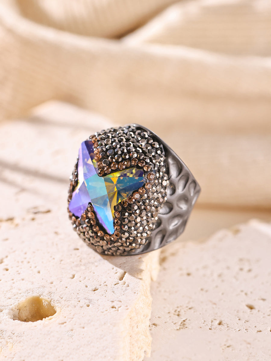 Crystal Butterfly Pavé Cocktail Ring R2824