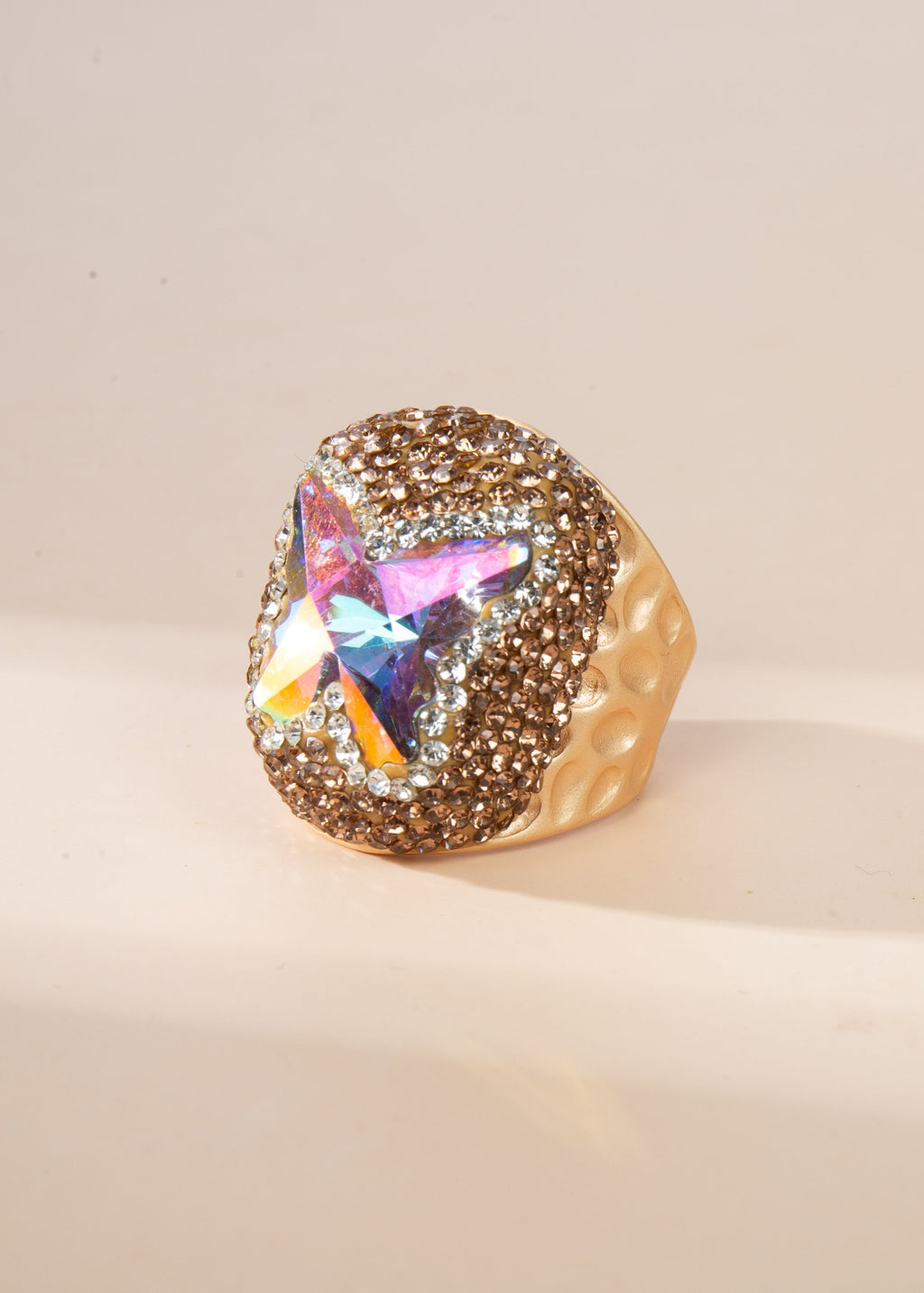 Crystal Butterfly Pavé Cocktail Ring R2824