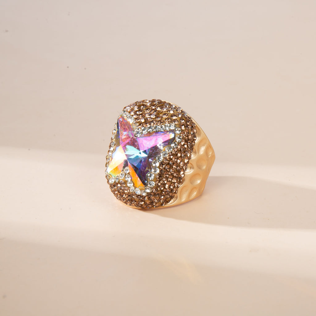 Crystal Butterfly Pavé Cocktail Ring R2824