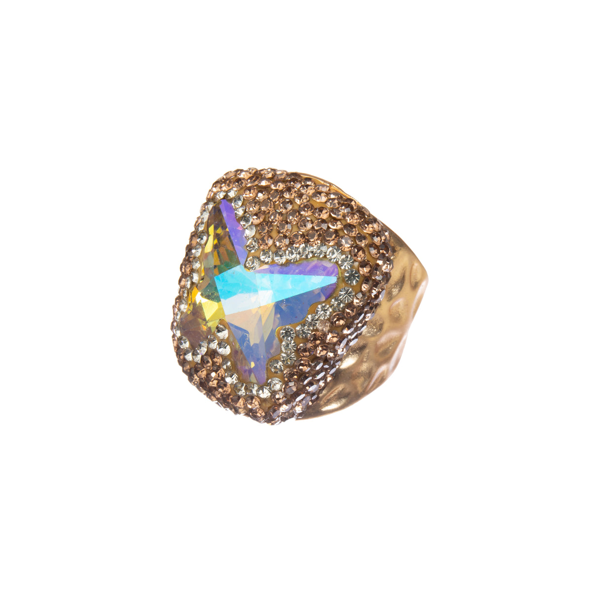 Crystal Butterfly Pavé Cocktail Ring R2824