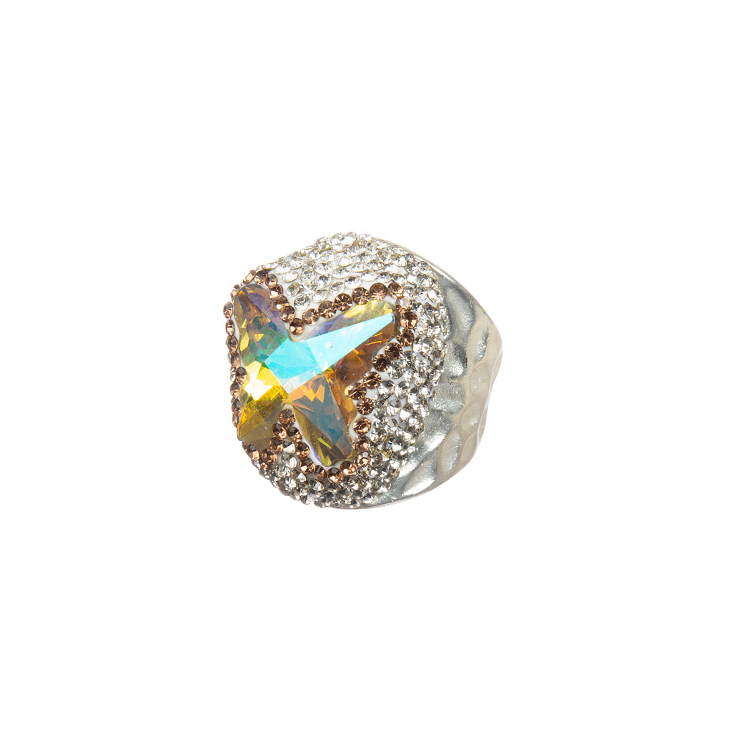 Crystal Butterfly Pavé Cocktail Ring R2824