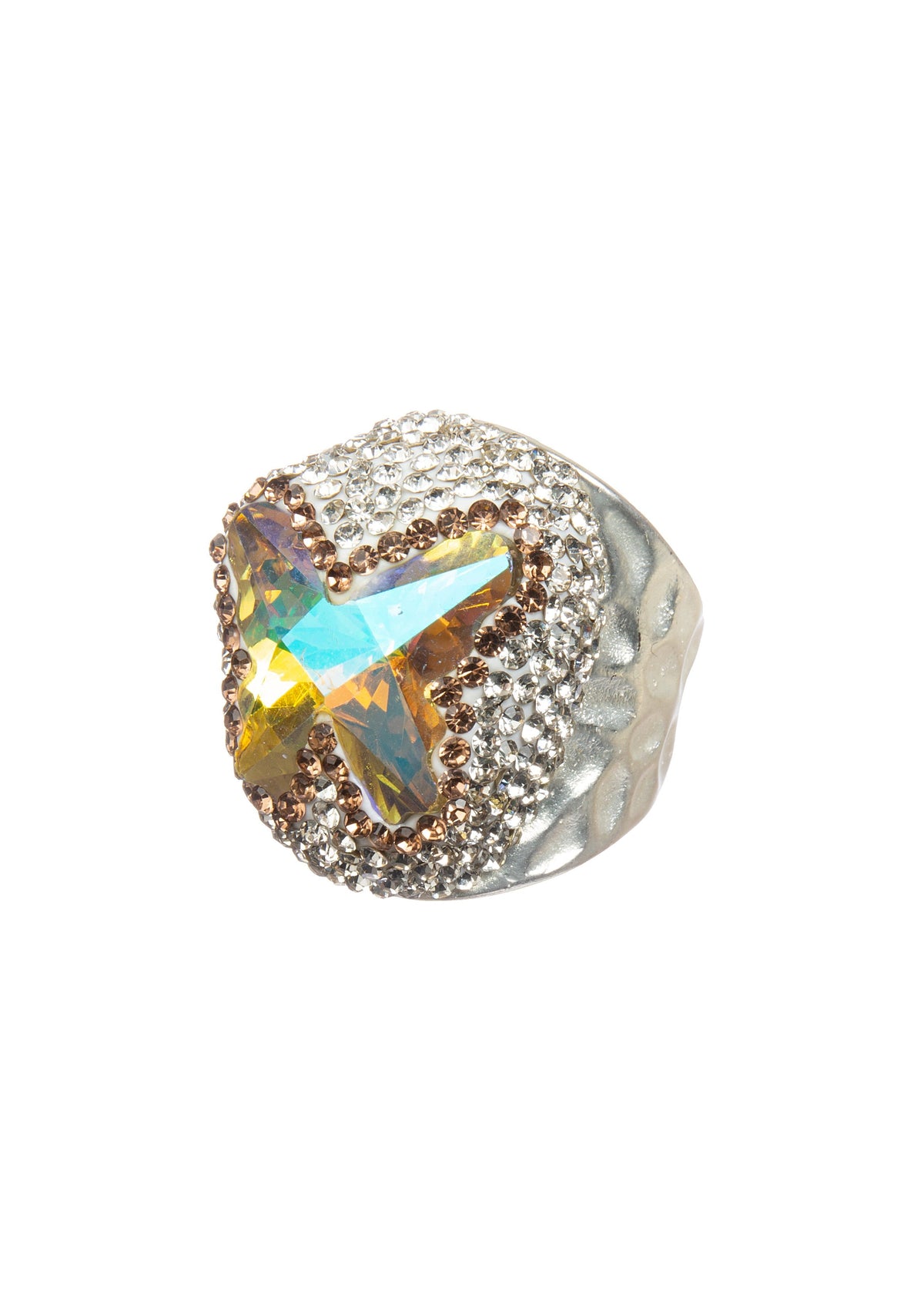 Crystal Butterfly Pavé Cocktail Ring R2824