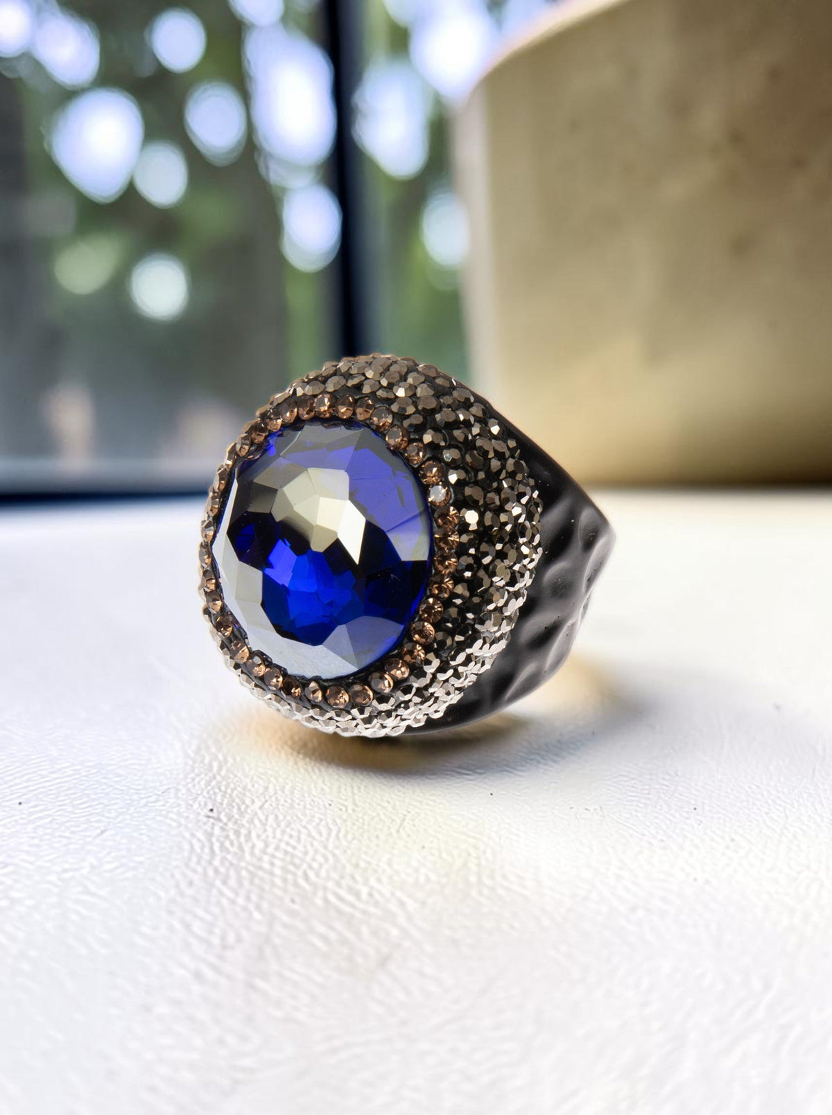 Round Crystal Pavé Cocktail Ring R2825