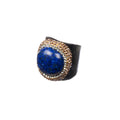 Composed Turquoise Leather Pavé Cocktail Ring R2837 - view 2