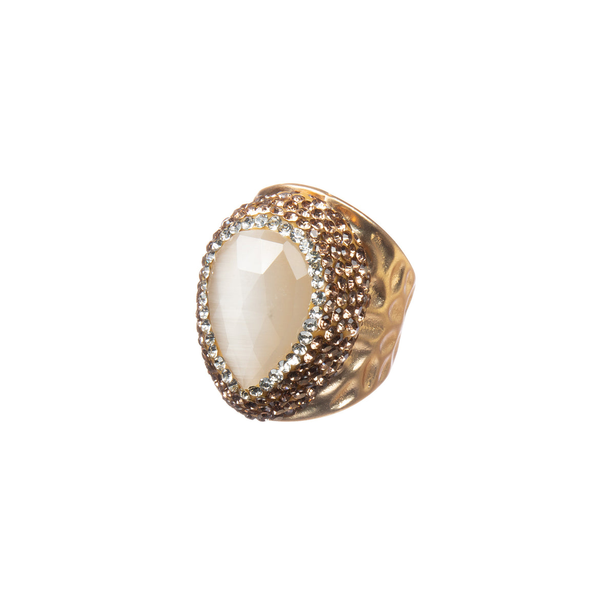 Cymophane Rhinestone Pavé Cocktail Ring R2838 - view 3