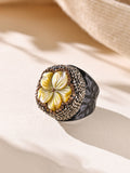Shell Pavé Cocktail Ring R2851